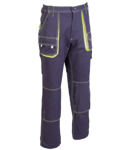 Spodnie robocze męskie do pasa Brixston Spark granatowy -  seledyn