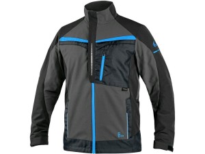 Bluza robocza męska CXS Naos HV  szara niebieskie elementy