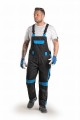 Spodnie robocze męskie ogrodniczki CXS Sirius Brighton czarno-niebieskie