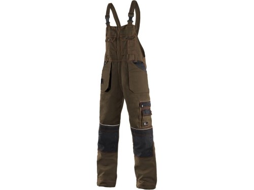 Spodnie robocze ogrodniczki CXS Orion Krystof brązowe