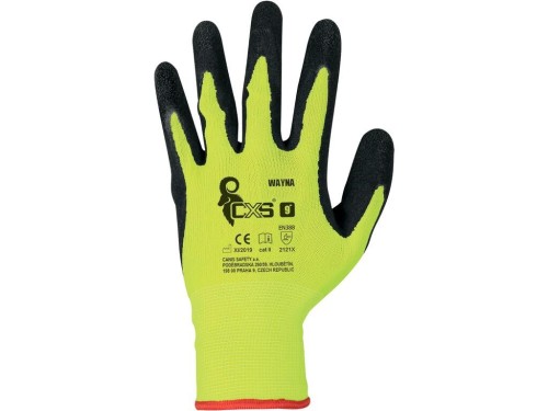 RĘKAWICE OCHRONNE CXS WAYNA, POWLEKANE W POŁOWIE, LATEKS
