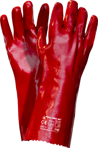 Rękawice robocze powlekane PVC FULL RED 40
