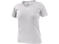 Koszulka ELLA, damska, V dekolt, krótki rękaw, kolor biały