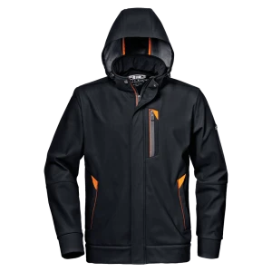 Kurtka softshell SIR Revolution czarna pomar. elementy
