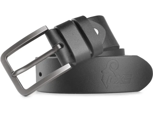 Skórzany pasek CXS TANO, 4 cm, 130 cm, czarny